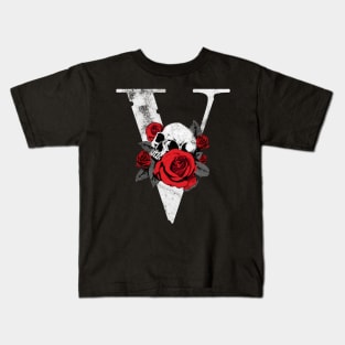 vlone rose skull Kids T-Shirt